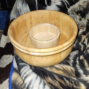 Wooden Nested Bowl Set.  (Chip And Dip Bowls)